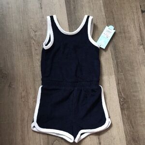 Cat & jack romper 18 month NWT navy blue white trim